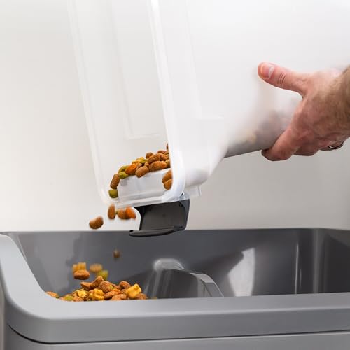 IRIS USA Dog Food Storage Container, Up to 13 lbs, Dark Gray, Made in USA | Includes 2-Cup Scoop, Airtight Seal, BPA-Free, Bird Seed, Cat food, Treats, Keeps Kibble Fresh, Pellets - color: Dark Gray/Clear, size: 13 lbs