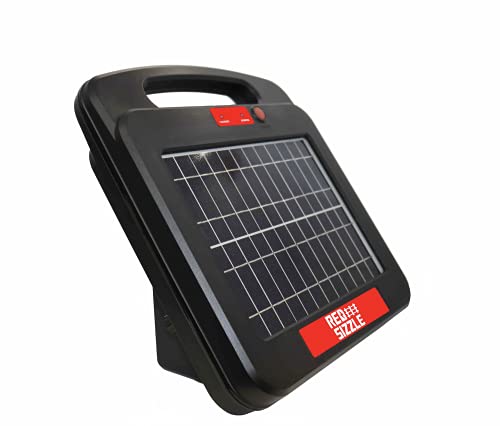Solar Electric Fence Charger | Red Sizzle 3S | Solar Powered Electric Fence Energizer for Livestock or Keep Out Predators | 0.55 Joule | Powers Up to 3 Miles