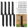 SakerNeo 4 pcs Fence Post Repair Kit Post Base | 4x4 Post Base & 6x6 Post Base Heavy Duty Post Repair Kit with Post Bracket Design, No Dig Screw-Fixed Fence Post Anchor - style: 4 pcs