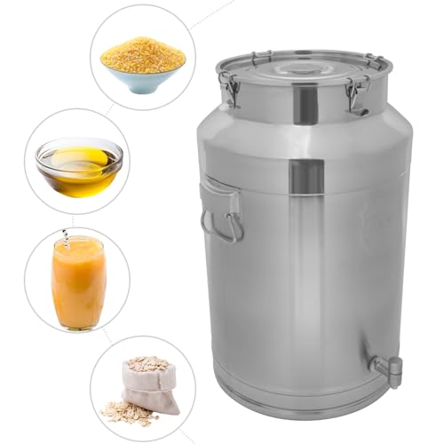 76L/20.08Gal Stainless Steel Milk Can 304 Stainless Steel Milk Jug Sealed Bucket Wine Pail Bucket Milk Can Liquid Storage Container w/Faucet & Sealed Lid for Milk Wine Water Liquid - size: 76L|w/Faucet|304