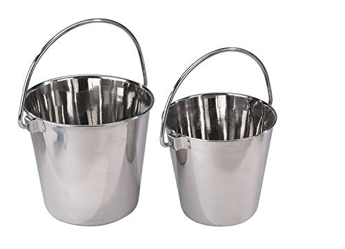 ProSelect Heavy Duty Stainless Steel Pails — Durable Pails for Kennels and Farms - 9¾", 9-Quart