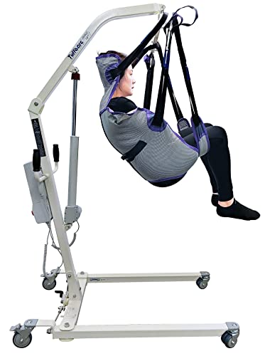Electric Patient Lift - Rhino Lift with Manual Low Base - with Universal Divided Leg Shower Sling(Large), 450 lb. Weight Capacity. - color: Lift+shower U Sling, size: Large