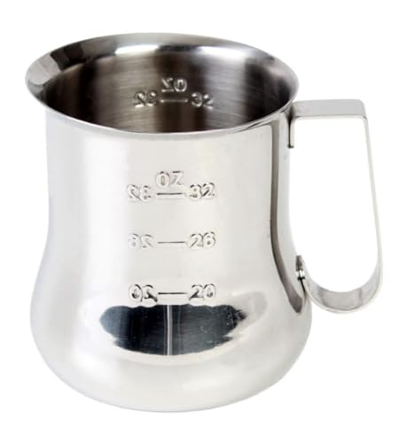 Replacement Espresso Milk Pitcher compatible with Thunder Group SLMP0040, 40 oz, Stainless Steel, Mirror Finish, Engraved Measuring Scale