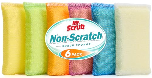 Sponges Kitchen Scrub Dish Sponge Scouring Pad, 6 Pack Cleaning Brush Dishwasher Soap Supplies, Dishwashing Dinnerware Towels Sink Pan Pot Cloth Rags Holder Bathroom Bathtub (Multi Color) - size: 6 Pack-(Multi Color)