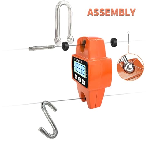 Sutekus Digital Hanging Scale 660lb Portable Crane Scale Waterproof Fish Scale 300kg Handheld Scale for Luggage Farm Hunting Fishing Outdoor