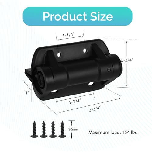 Self Closing Gate Hinges Black, 1 Pair | Tension Adjustable, Hold Up to 154lbs, Heavy Duty Spring Gate Hinges for Metal Gate, Fence,Closing Gate Hinges with Screws
