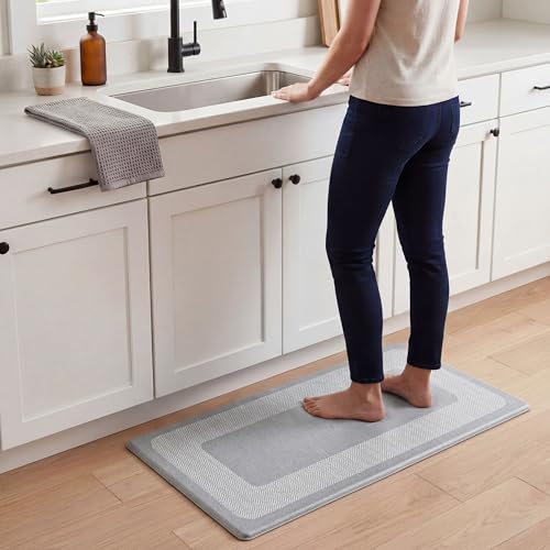 Chef Gear Hettie Anti Fatigue Cushioned Kitchen Mat 18"x32" Grey - color: Grey, size: 32"L x 18"W x 0.3"Th