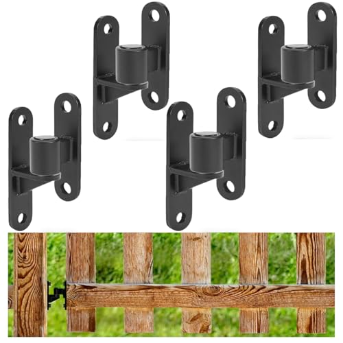 Gate Hinges Heavy Duty, Steel Hinges with Electroplated Coating, 4 Packs Wall Mount Gate Hinges for Fences & Farm Gates, Gate Hardware 600 lbs Capacity - color: Black 4Pack(8pcs)
