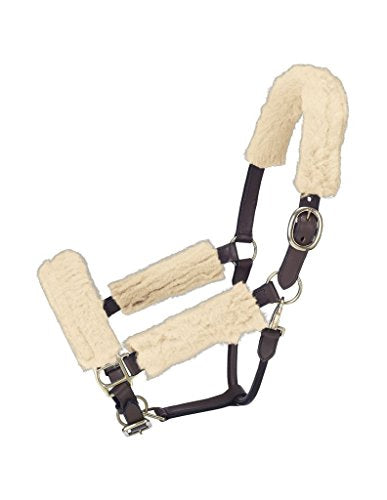 Tough1 Fleece Halter Set - Horse - color: Natural