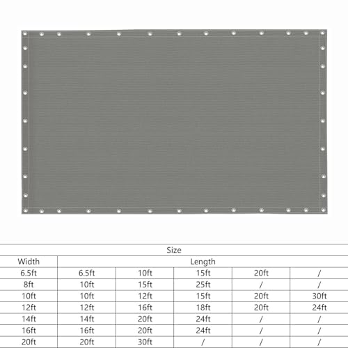 12x20 FT 90% Sun Shade Cloth, Pergola Shade Cover with Grommets, Gray | Blocks UV rays and reduces heat with breathable shade fabric for patios, pergolas, gardens and outdoor privacy