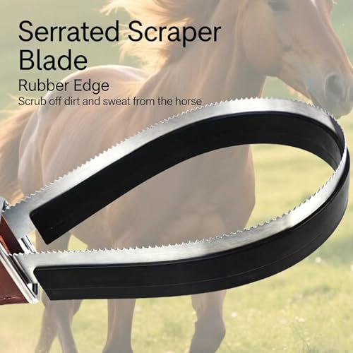Metal Shedding Blade, Dual-Sided Shedding Blade Horse Hair Brush（2Pcs） | Versatile For Horses,Cattlem,sheep,Large Dogs,ComfortableNon-Slip PU Handle - size: 2 pcs