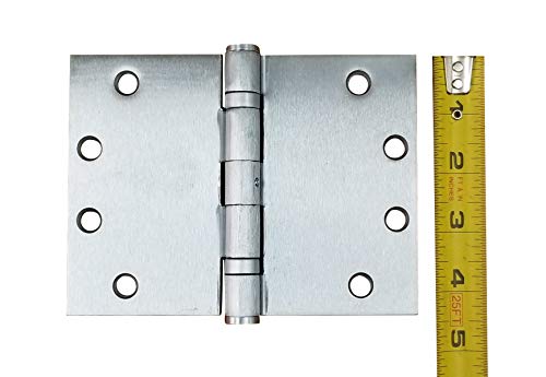Wide Throw Hinge 180 Degree Satin Chrome 4.5 Inch x 6 Inch 2-Pack - color: Satin Chrome Finish