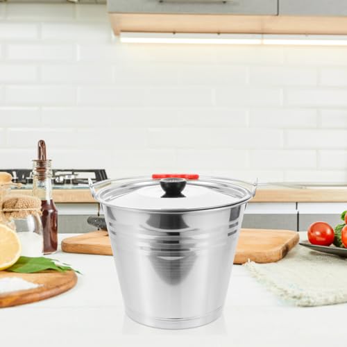 Toddmomy Household Water Bucket with Lid 8.85 Inch Multi-Purpose Milk Pail for Home Kitchen Bar and Ranch Use