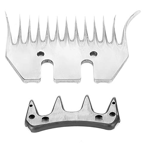 Stainless Steel Sheep Clippers Blade High Hardness Replacement Shearing Cutter for Sheep Goat Animal Grooming with 9T 13T Straight Curved Blade Options (13-Tooth Curved (+ Swing)) - size: 13-tooth curved blade (+ swing blade)