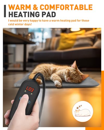 PETNF Pet Heating Pad Temperature Adjustment Anti-bite Puppy with Timer Cat Heating Pad Indoor Waterproof Pet Warming Pad Electric Heated Bed Mat Dog - color: Blue, size: XL: 35.5'' x 23.6''