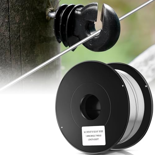 Gisafai 3000 ft 16 Gauge Aluminum Wire for Electric Fencing, Aluminum Alloy Wire for Electric Fencing, High Conductivity & Durability - size: 3000 ft 16 Gauge