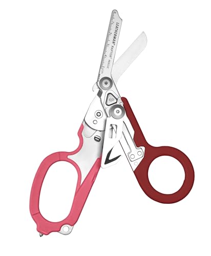 LEATHERMAN, Raptor Rescue, 6-in-1 Heavy-Duty Emergency/Trauma Shears with Carbide Glass Breaker & Strap Cutter, Made in the USA, Raspberry Rose - color: Raspberry Rose