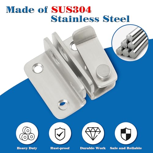 Alise Flip Latch Door Latch Heavy Duty Gate Latch Barn Door Lock,Brusehd | SUS 304 Stainless Steel Door Latch Lock for Wooden Fence Shed Barn Chicken Dog Cage Window Cabinet Backyard Garage - color: Brushed Nickel, size: Small Size (SUS304 SS)