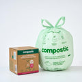 Compostic Compostable Trash Bags, 1.6 Gallon Mini Bin, 100 Ct | Fits 1.6 Gal Bins, Extra Strong, Home Compostable in 12-24 Weeks, Plant-Based, BPA & GMO Free - size: 100 Count (Pack of 1), style: Mini 1.6 Gallon