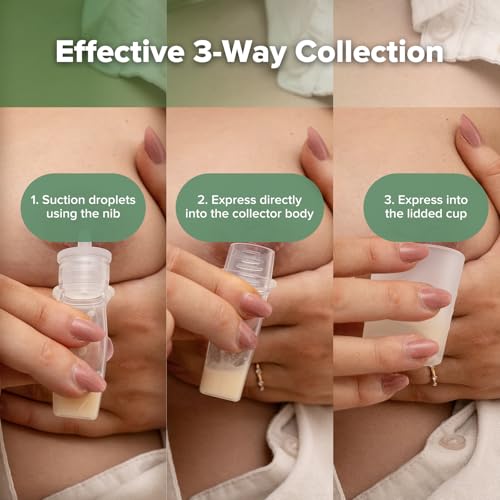 haakaa Silicone Colostrum Collector 6ml/6pcs & Lidded Cup 25ml Pack | World-first design, 3-in-1 Collector, Safe food-grade silicone-BPA Free, Ready-to-use pack,Replace disposable syringes - size: 6 Count (Pack of 1)-6ml + Feeding Cup