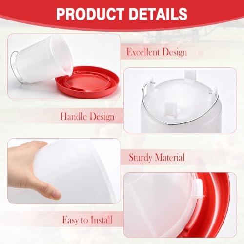 Pickmesh 2 Pcs 2 Gallon Plastic Chicken Waterer for Ducks, Easy Fill | Large Plastic Chicken Waterer, Plastic Poultry Drinker, Automatic Chicken Water Feeder, Duck Baby Chicks Outdoor Farm Rabbit