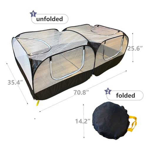Small Animals Playpen, Portable Chicken Run Coop Large Chick Brooder Pet Cage Tent with Zipper Doors, Breathable Mesh Walls, Foldable Pet Enclosure for Cat Puppy Kitten Rabbits Indoor Outdoor