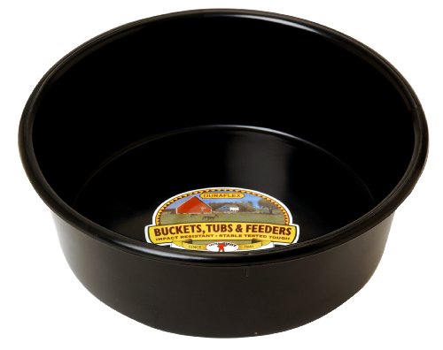 Little Giant® Plastic Utility Pan | Feed Pan | Durable & Versatile Livestock Feeding Bucket | Made in USA | 5 Quart | Black - color: Black, size: 5 Quarts