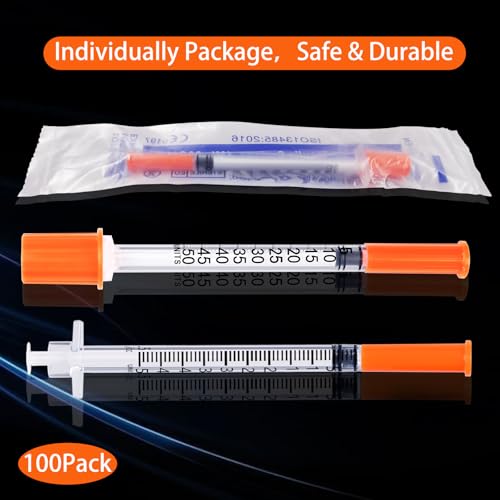 0.5ML Syringe, Lab Supplies Syringes 30G 5/16 Inch, Individually Wrapped, Pack of 100 - size: 0.5ml-30G-5/16", style: 100 Pack