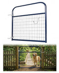 Farm Gate 4ft×50in, PVC-Coated Welded Steel Livestock Gate, Blue | 2 x 4 in no-climb wire mesh and fully welded frame for goats, sheep and hogs; suitable for pens, pastures, corrals and farms