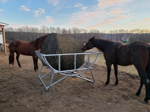 Aoneky Knotless Hay Net for Horses, Large Slow Feed Hay Bag, Fits 4x4', 4x5', 5x5', 3x3x8', 3x4x8' Bales, Durable Nylon Haynet Reduces Waste, Colic, Boredom, for Horses, Goats, Sheep, Pony (1.5 inch) - size: 1.5 inch