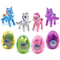 FUNKY WIZARD 4 Pack Easter Jumbo Princess Deformation Prefilled Easter Eggs with Toys, Easter Party Favors Gift for Girls Boys,Toddlers Kids, Easter Basket Stuffers Fillers, Valentines Day(Horse Egg) - style: horse egg-1