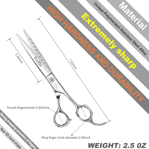 High-end Professional Dog Grooming Scissors Pet Grooming Shears 7 Inches Extremely Very Sharp Made Of Stainless Steel Alloy By Hand For Dog Cat Groomer - color: 7inch Shears