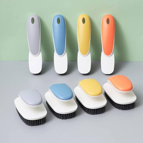 Soft Bristle Laundry Brush for Shoes, Clothes, Hats (Orange) | Multi-purpose soft bristle brush removes stains from shoes, clothes and hats for laundry, countertop and bathtub cleaning. - color: Orange
