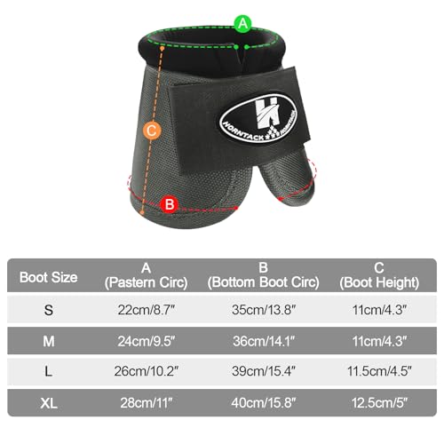 Horse Bell Boots for Outdoor Sports(Charcoal Grey, XL) | Comfortable fit, prevents sprains, convenient hook and loop design, durable outdoor protection - color: Charcoal Grey, size: XL