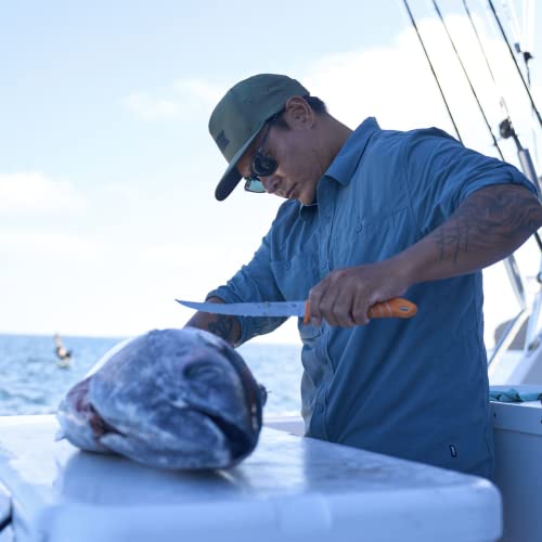 Dexter Outdoors Dextreme Dual Edge 10" Stiff Fillet Knife with Sheath | Stiff dual edge high-carbon stainless blade for large fish and heavy cuts. Protective sheath included for safe transport. - style: 10" Dual Edge Stiff