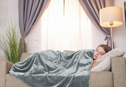 Utopia Bedding Soft Fleece Bed Blanket Throw Size Ash Grey (50x60 Inch) | Microfiber Plush Warm Lightweight Breathable Cozy Blanket Anti-Static, All Season Use, Gift for Women and Men - color: Ash Grey, size: Throw (50x60 Inch)