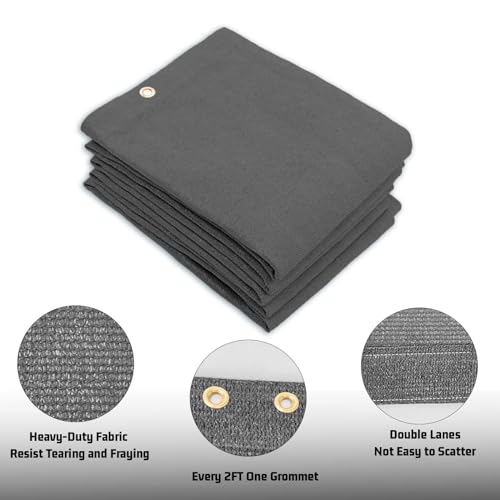 SUNNY GUARD Shade Cloth 4x8 FT Sun Shade, Dark Grey (We Customized) | 90% UV Block HDPE Sun Shade Screen Fabric Tarp with Grommets for Pergola, Backyard & Garden, Custom Sizes - color: Dark Grey, size: 0 4'×0 8'（4FTx8FT)