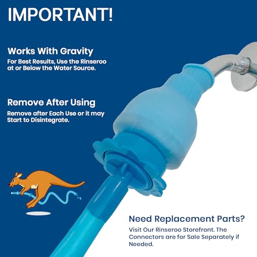 Rinseroo Dog Spot Washer, 6ft Slip-On Shower Hose | Fits Showerheads Up to 4", Easy Pet Rinsing, Stress-Free Cleaning Without Full Bath, Shark Tank Product, Not for Tubs