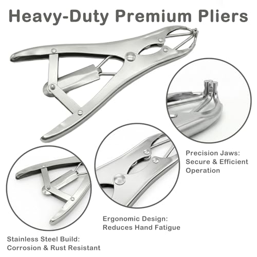 Goat Banding Kit, Livestock Castration Bander with Stainless Steel Expander Pliers, 120Pcs 2 Sizes Castrator Rings and Ring Installation Tool for Goats, Lambs, Calves, Sheep, Piglets - style: Pliers，60-S, 60-M