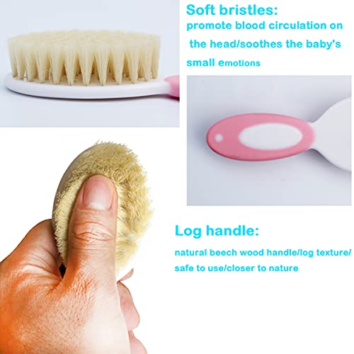 Baby Hair Brush &Silicone Baby Cradle Cap Brush Set, for Newborns & Toddlers-Natural Soft Goat Bristles-Ideal for Cradle Cap-Perfect Baby Registry Gift (Blue) - color: Blue