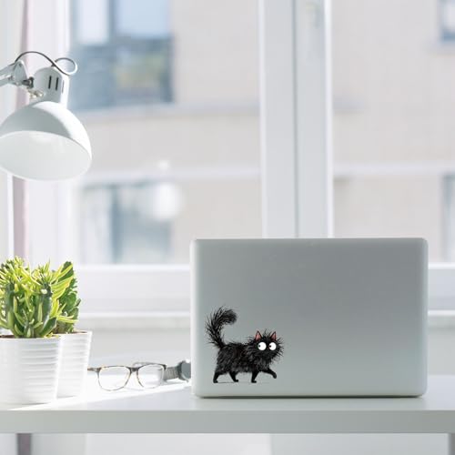 GLOBLELAND 18 Sheets Funny Black Cat Transfer Stickers 3.9x3.6inch Furry Black Cat Rub on Transfer Stickers UV DTF Cup Wraps Decals for Furniture Vase Glass Mason Jar Decorations Art Crafts - style: Black Cat