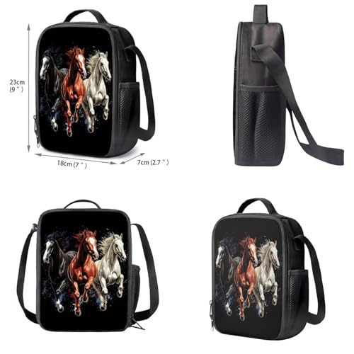 Upetstory Girls' School Bag Horse Backpack with Lunch Box Boys Kids Bookbag Set Elemenatry School Bag Kindergarten Preschool Pencil Case Water Bottle Sleeve Book Cover Travel Back Pack - color: Horse