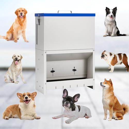 22lbs Gravity Dog Feeder - Automatic Dog Feeder Large Breed | Dog Food Dispenser,Adjustable Feeding Speed,Two Installation Method,Solid Material, Viewing Window Design,for Cat Dog
