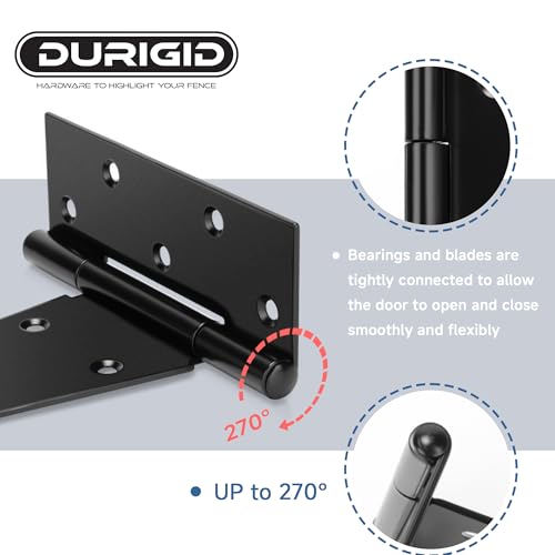 2 Pack 12 Inch T Hinge, Heavy Duty Hinges for Wood, Shed Door Hardware, Fence Hinges for Outdoor Gates, Barn Door, Gate Hinges Used for Heavy Duty Wood Fence, Ideal Outdoor Useage - size: 12 Inch