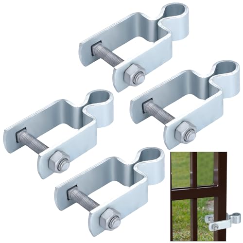 Dansydaisy 4 Pcs 1-1/2" x 1-1/2" Square Post Female Hinges 5/8'' Pintle Square Chain Link Fence Gate Post Galvanized Steel Hinge with Bolts and Nuts for Repairing and Replacing Fence Gate - size: 1-1/2" X 1-1/2"