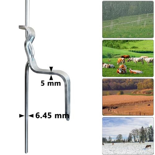 ARIFARO 30Pack Step in Fence Post 41 Inch Pig Tail Step-in Fence Post,Electric Fencing Post,Metal Garden Fencing for Pasture Boundary,Black - color: Black