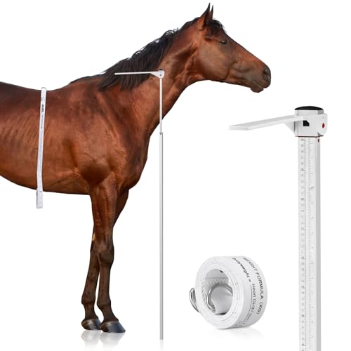 2 Pcs Horse Measuring Stick and Tape for Height and Weight, Height Pole, Accurately Measure the Basic Information of Horse, Measurable (20, Hands or Less) Horses