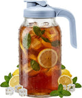 County Line Kitchen 64 oz Mason Jar Glass Pitcher With Lid - Sky Blue | Heavy-Duty Glass Mason Jar Pitcher - Leak-Proof Lid, Wide Mouth & Easy Pour Spout (64 oz) - color: Sky Blue