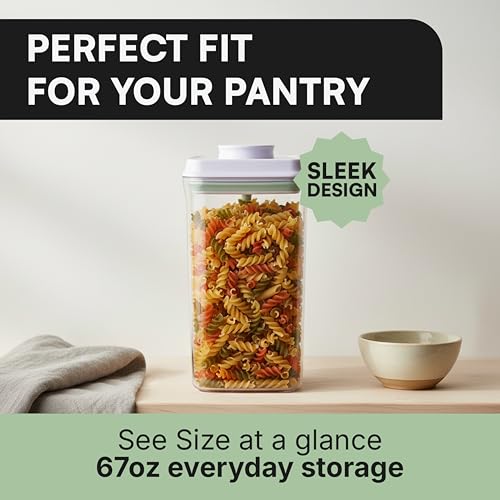 Bop Top Airtight Food Storage Containers | Pop-Top Lid | 8 Cups / 67 Oz | kitchen canister set, for flour, sugar, snacks, pasta, baking - color: Single: 67 oz