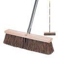 Heavy Duty 18" Push Broom with 65" Long Handle for Outdoor and Commercial | Large Wide Shop Broom, Stiff Palmyra Bristle Outside Broom Brush for Sweeping Concrete Floor, Garage, Patio, Yard, Lawn